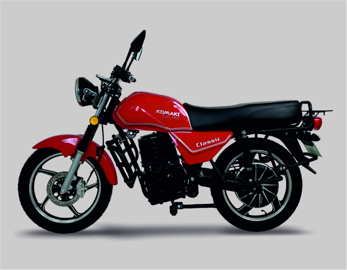 KOMAKI RED COLOURED CLASSIC E-BIKE IMAGE