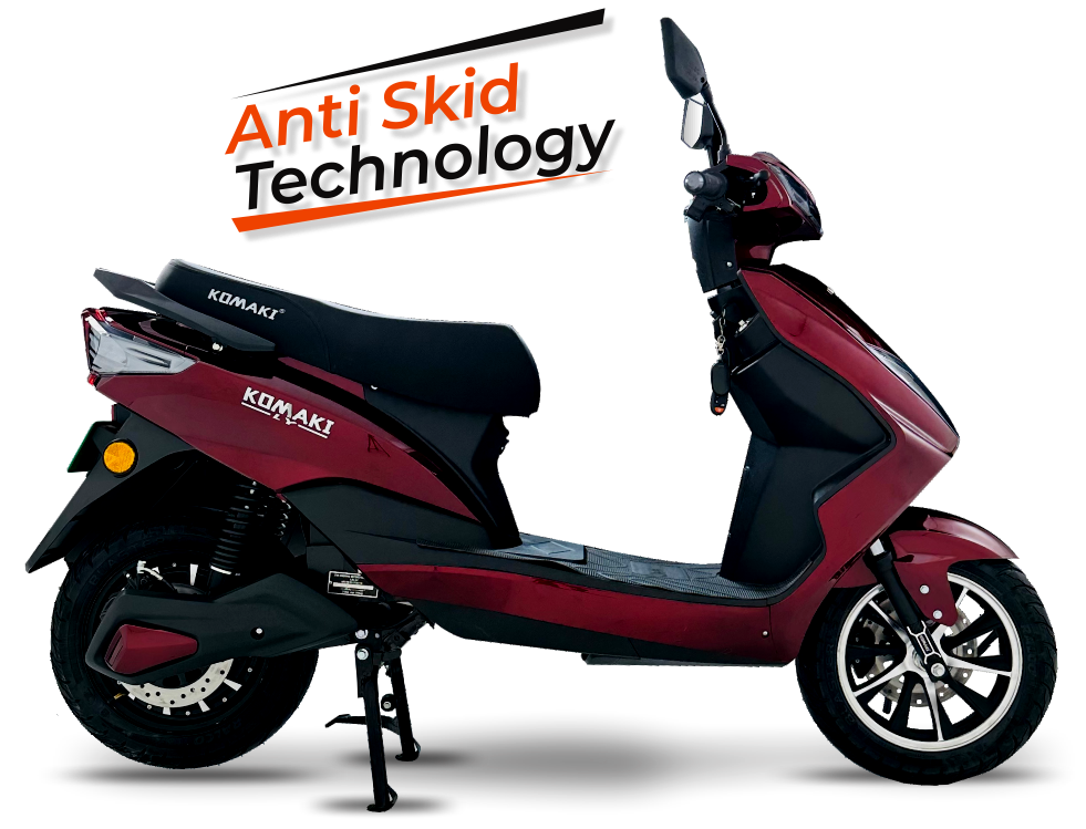 KOMAKI LY MAROON COLOURED ELECTRIC-SCOOTER IMAGE