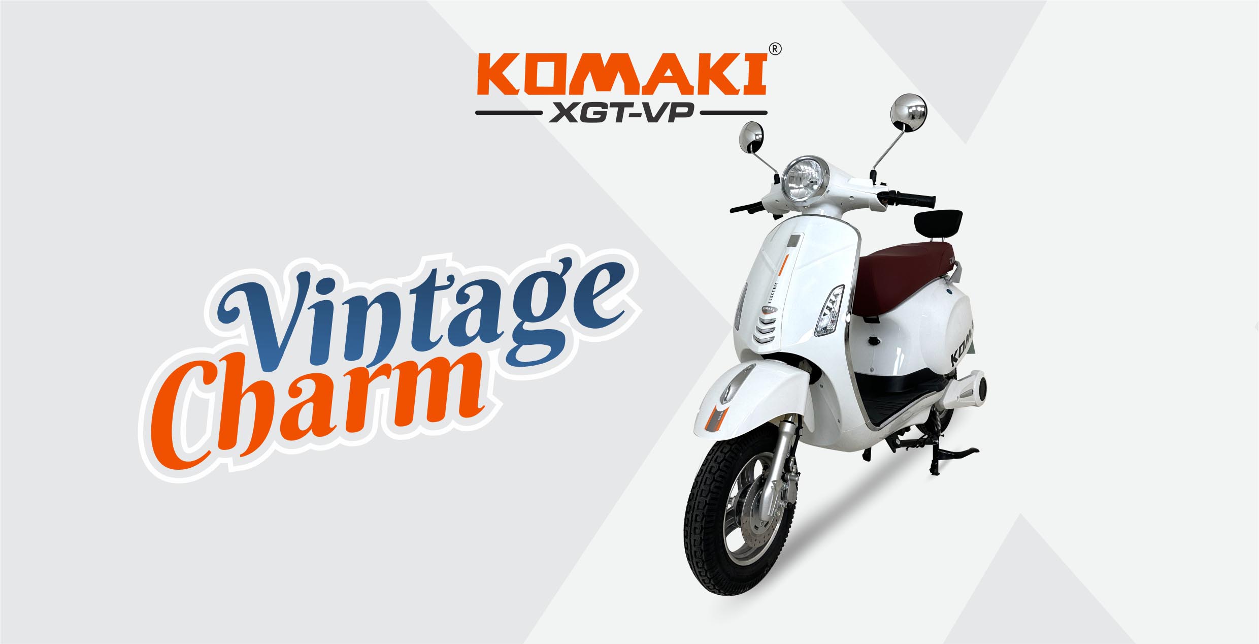 KOMAKI XGT VP WHITE COLOURED E-SCOOTER BANNER IMAGE