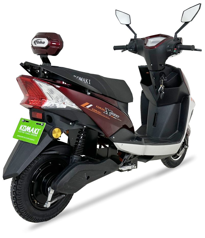 KOMAKI X-ONE MAROON COLOUR ELECTRIC BIKE IMAGE